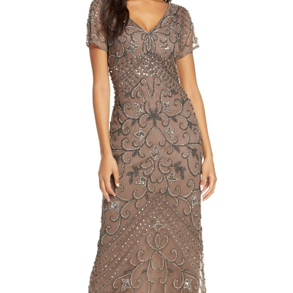 Pisarro Nights Beaded Longline Gown
